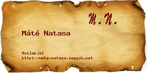 Máté Natasa névjegykártya